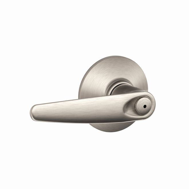 The Schlage Jazz Privacy Lever in Satin Nickel finish