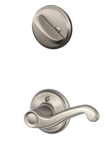 Schlage Left Hand Flair Lever Interior Active Trim - Exterior Handleset Sold Separately in Satin Nickel finish