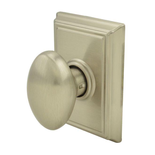 Schlage Siena Knob Half Dummy With Addison Rosette in Satin Nickel finish