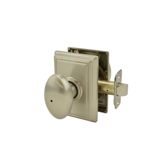 Schlage Siena Privacy Knob With Addison Rosette in Satin Nickel finish