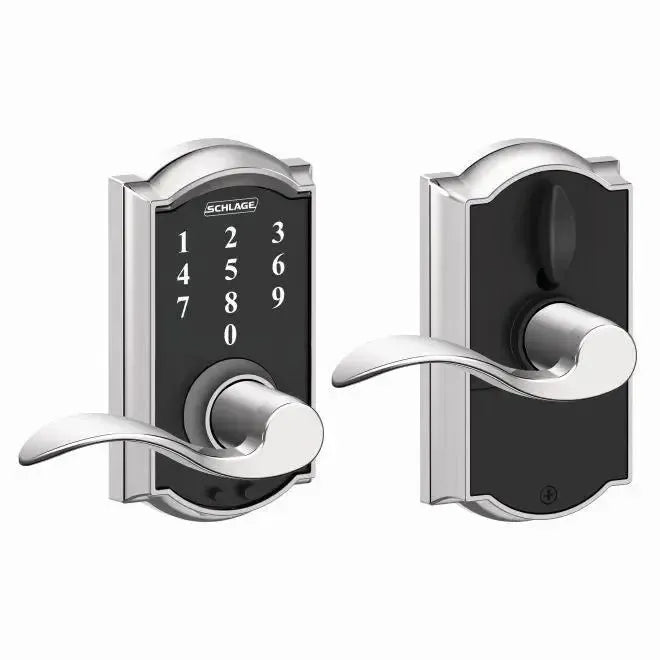SchlageSchlage Schlage Touch Keyless Touchscreen Lever with Camelot trim and Accent Lever in 