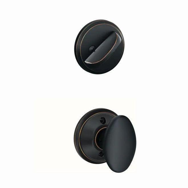 Schlage Siena Knob Interior Active Trim - Exterior Handleset Sold Separately Aged Bronze