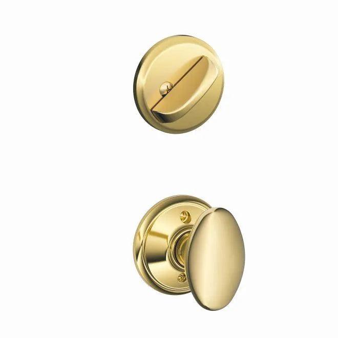 Schlage Siena Knob Interior Active Trim - Exterior Handleset Sold Separately in Bright Brass finish