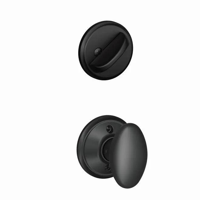 Schlage Siena Knob Interior Active Trim - Exterior Handleset Sold Separately Flat Black