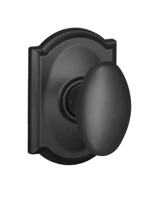 Schlage Siena Knob with Camelot Rosette Flat Black