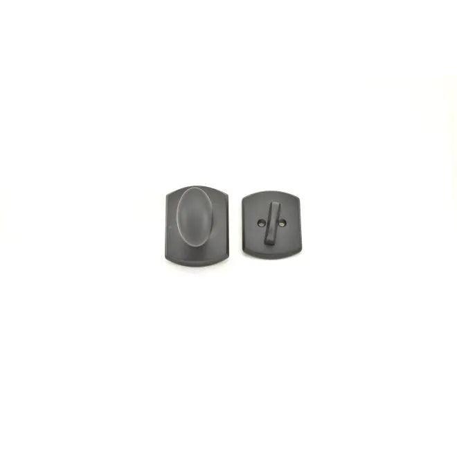 Schlage Siena Knob With Greenwich Rosette Interior Active Trim - Exterior Handleset Sold Separately in Flat Black finish