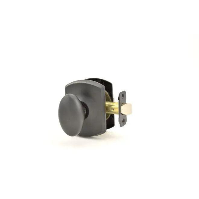 Schlage Siena Passage Knob With Greenwich Rosette Flat Black