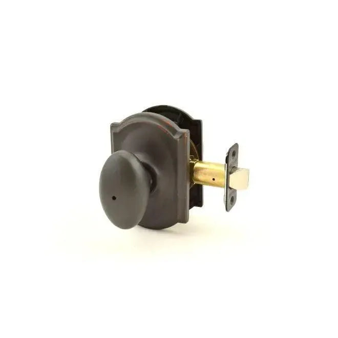Schlage Siena Knob with Camelot Rosette in Aged Bronze finish