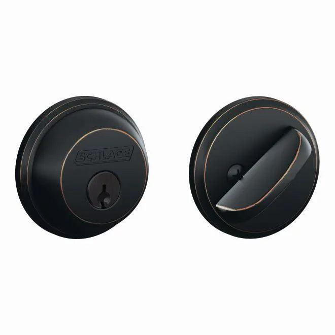 Schlage Single Cylinder Deadbolt Aged Bronze