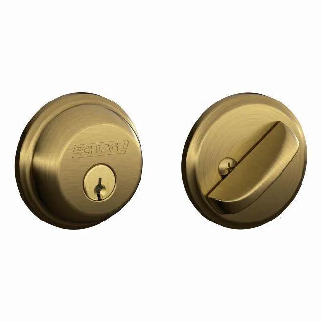 Schlage Single Cylinder Deadbolt Antique Brass