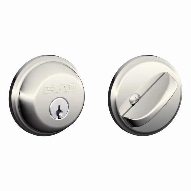 Schlage Single Cylinder Deadbolt Polished Nickel