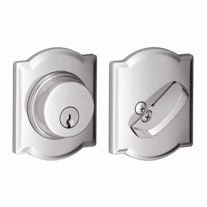 SchlageSchlage Single Cylinder Deadbolt With Camelot Trim in 