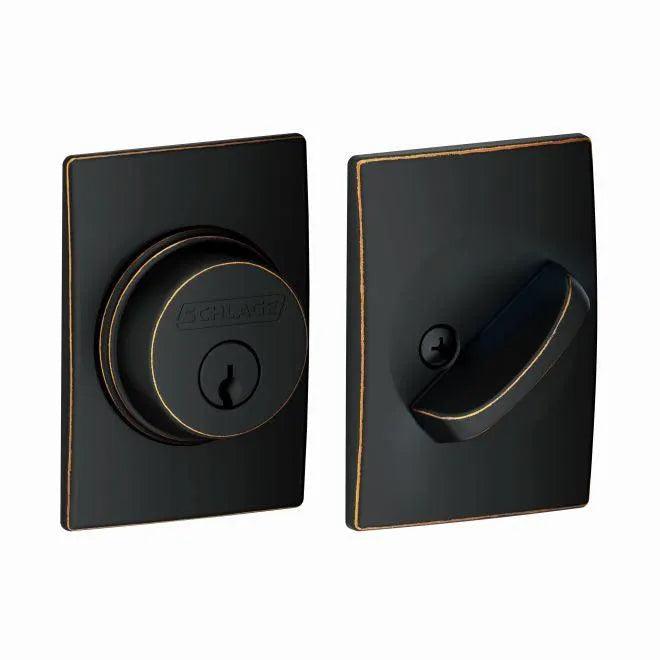 Schlage Single Cylinder Deadbolt With Century Trim in Aged Bronze finish