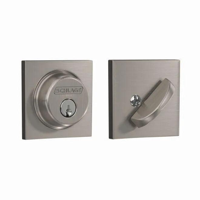 Schlage Single Cylinder Deadbolt With Collins Trim in Satin Nickel finish