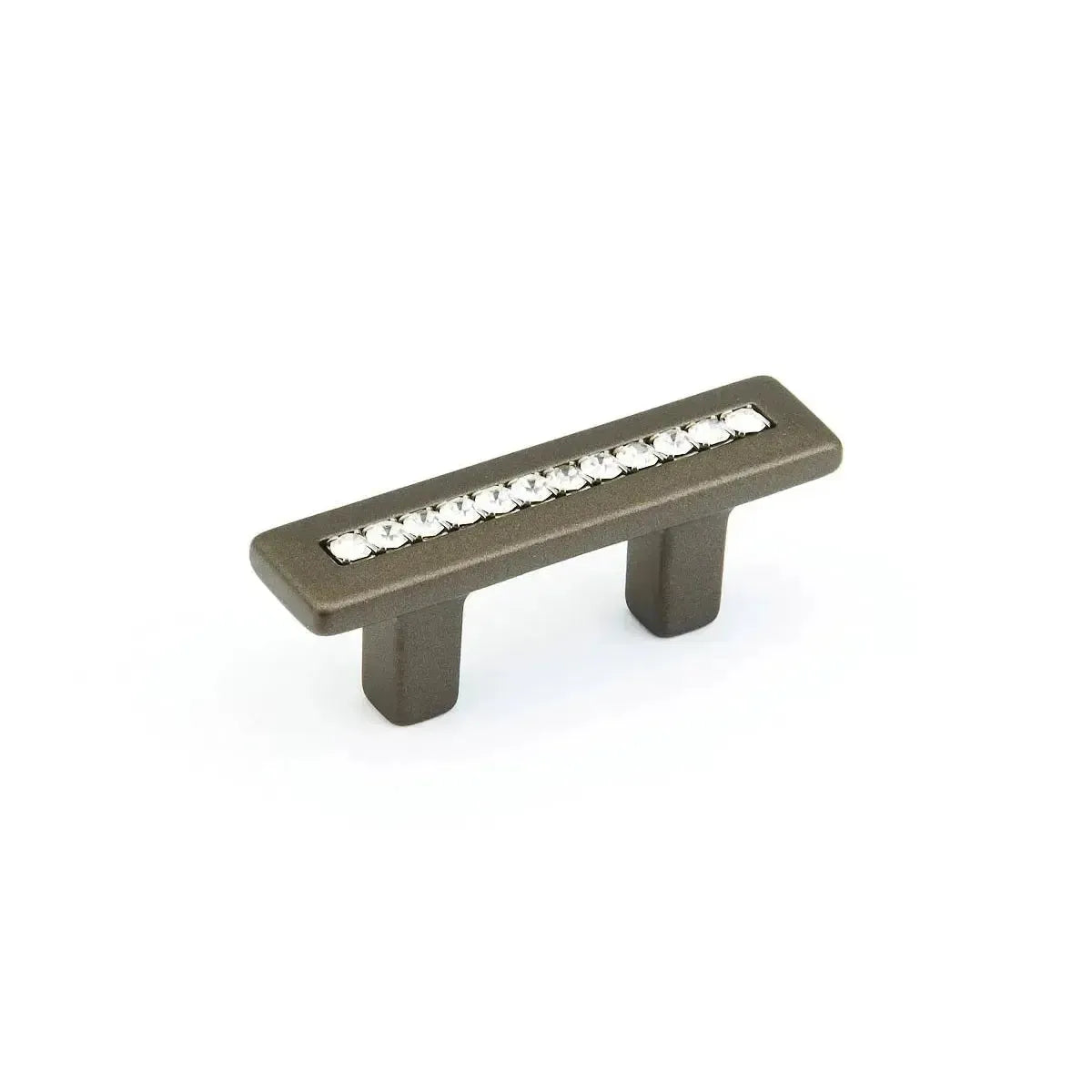 The Schaub Skyevale Crystal Pull in Milano Bronze finish.
