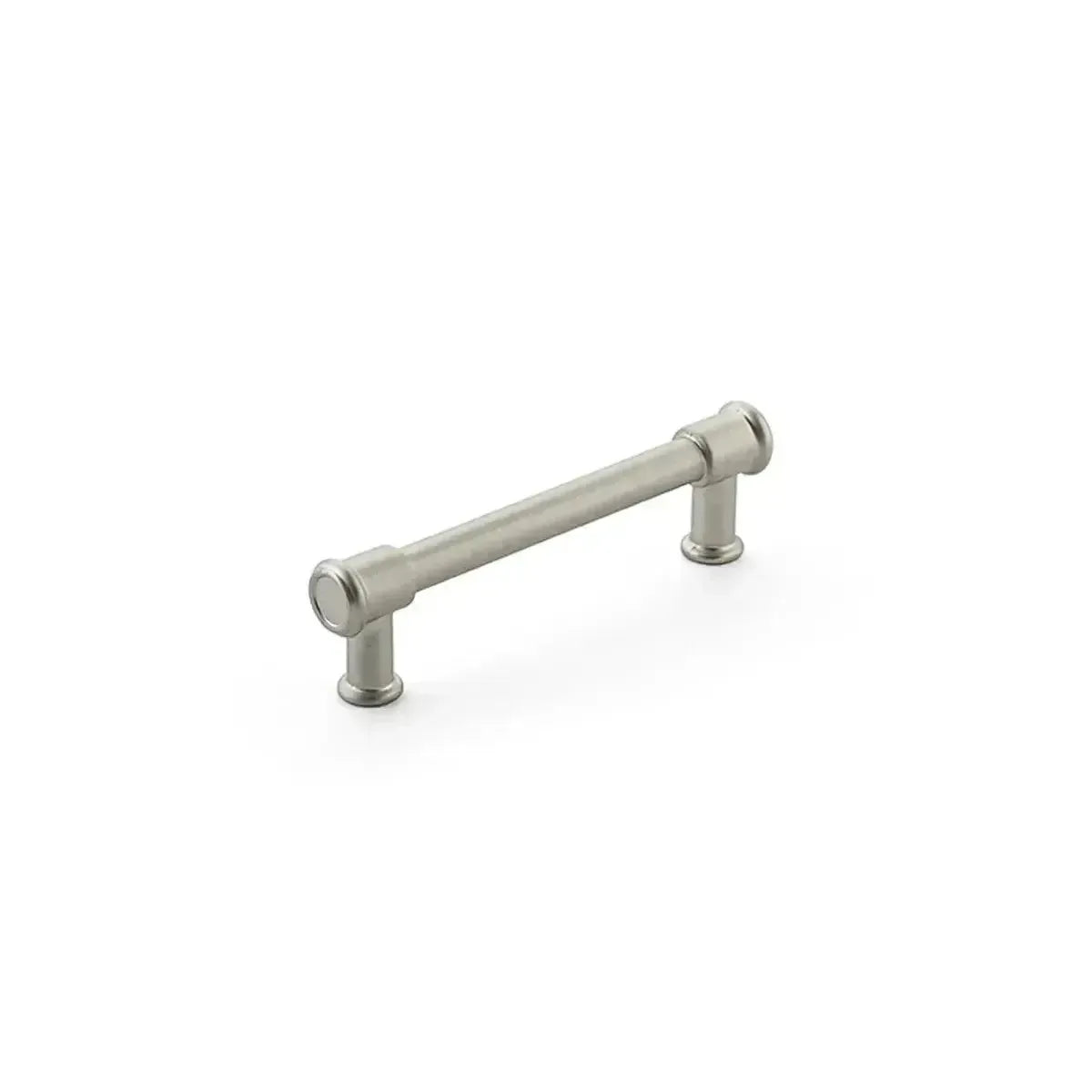 The Schaub Steamworks Cabinet Pull in Satin Nickel finish.