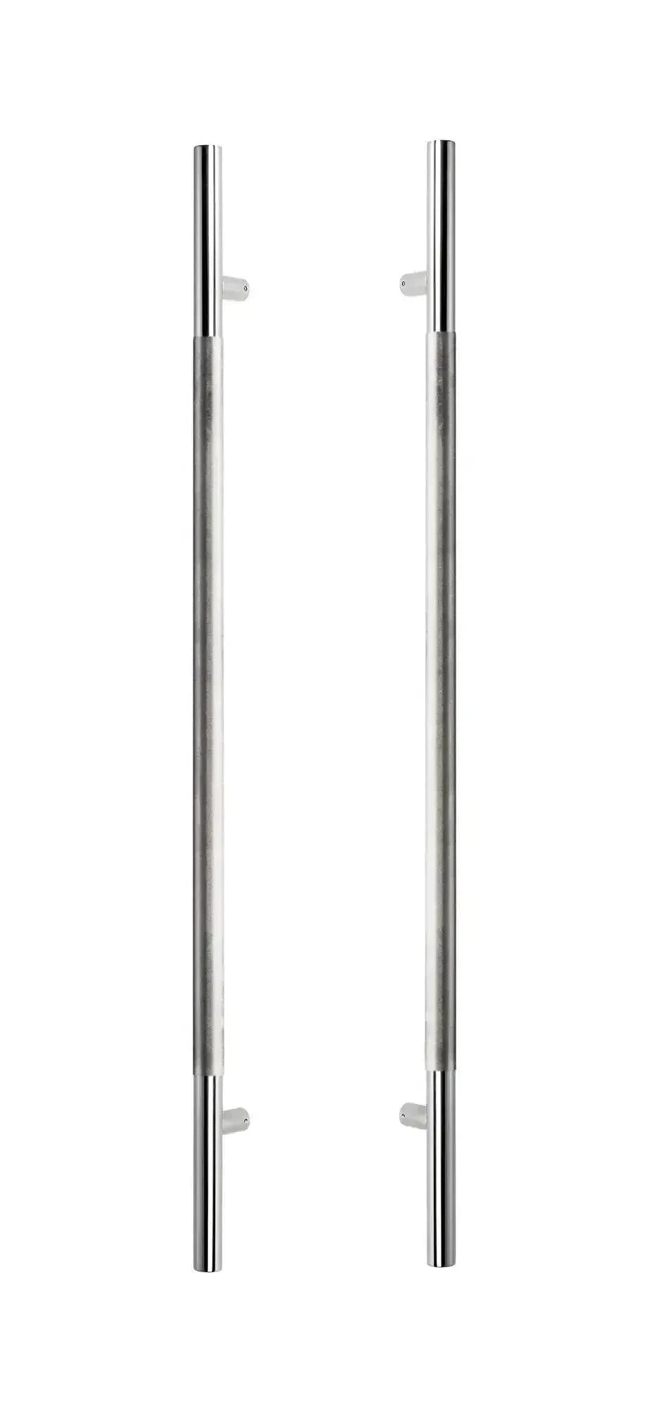 The Sure-Loc 72" Knurled Long Door Pull, Double-Sided in Polished Chrome finish.