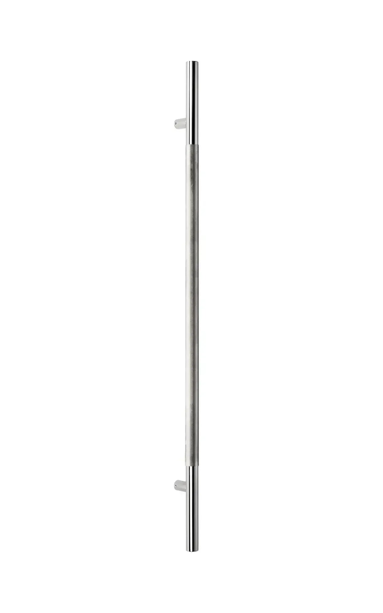 The Sure-Loc 72" Knurled Long Door Pull, Single-Sided in Polished Chrome finish.