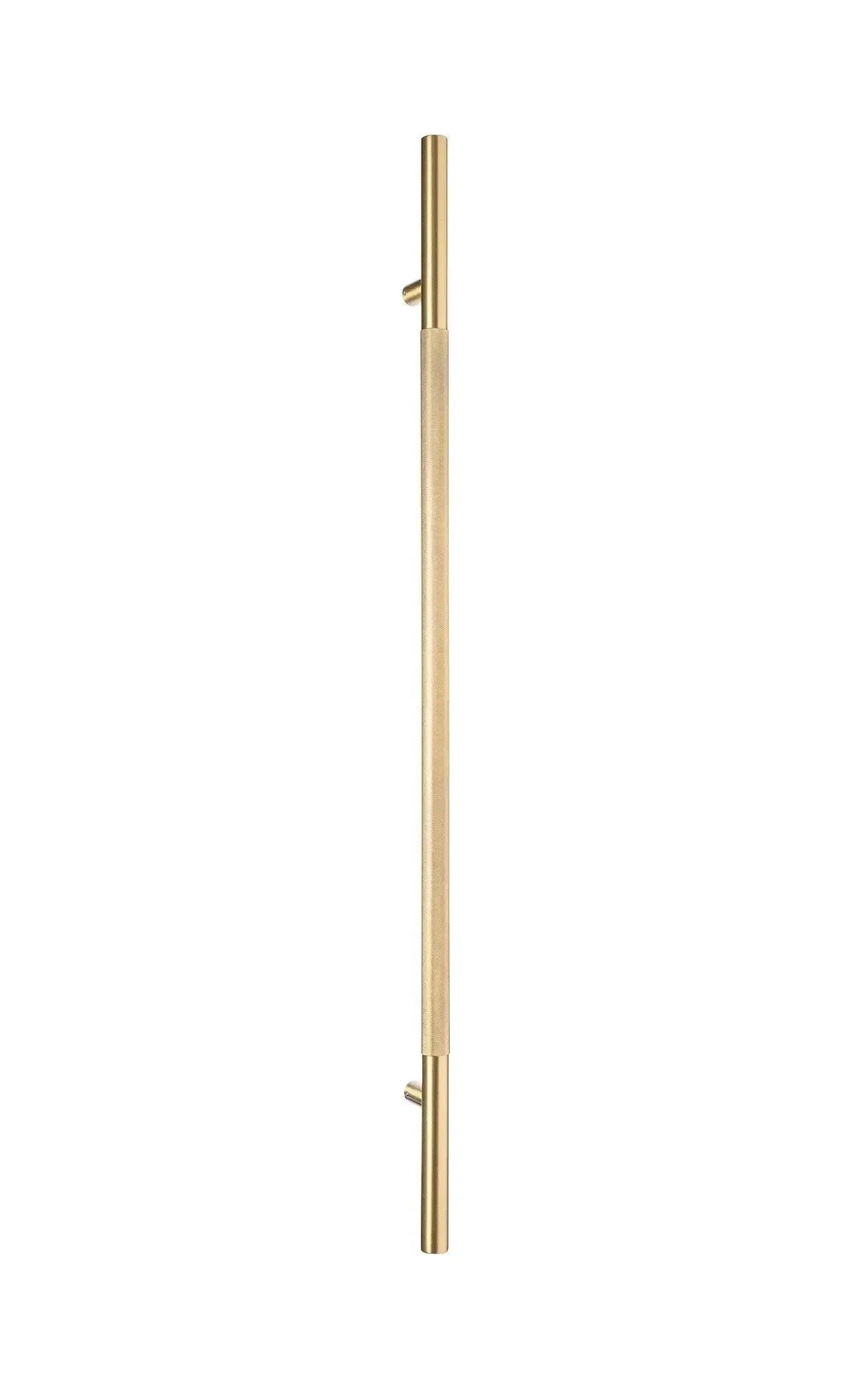 Sure-Loc 48" Knurled Long Door Pull, Single-Sided Satin Brass