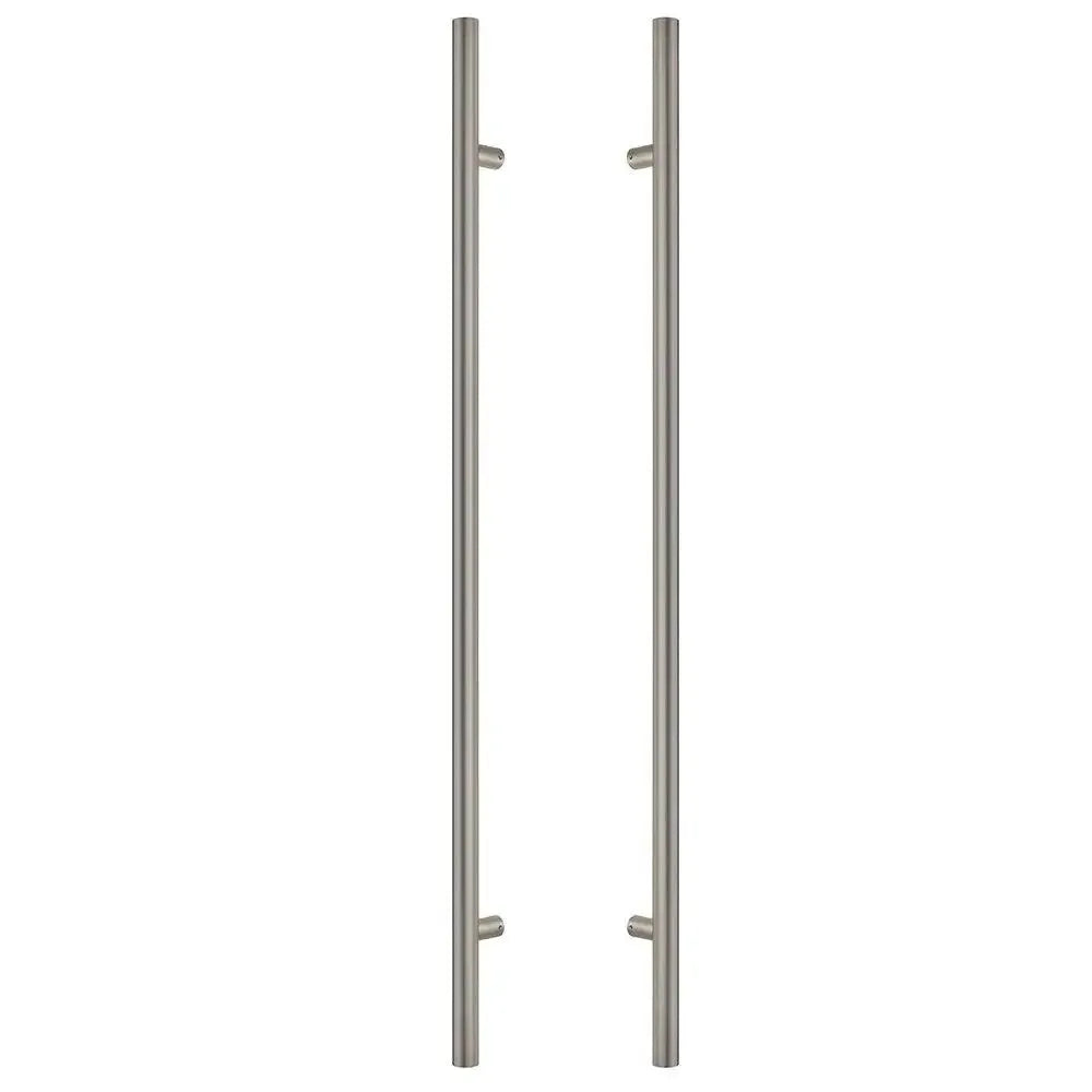 The Sure-Loc 48" Round Long Door Pull, Double-Sided in Satin Stainless Steel finish.