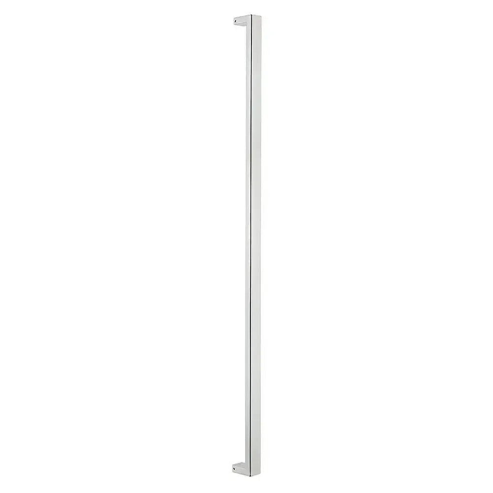 The Sure-Loc 48" Square Long Door Pull, Single-Sided in Polished Chrome finish.