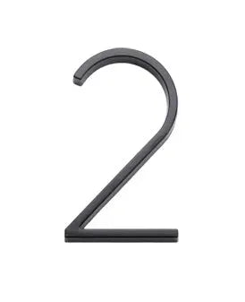 Sure-Loc 5" Floating House Number 2 in Flat Black finish