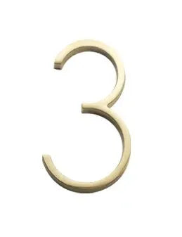 Sure-Loc 5" Floating House Number 3 in Satin Brass finish