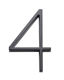 Sure-Loc 5" Floating House Number 4 in Flat Black finish