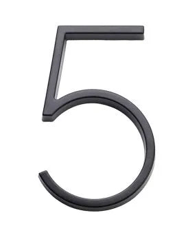 Sure-Loc 5" Floating House Number 5 in Flat Black finish