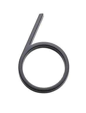 Sure-Loc 5" Floating House Number 6 in Flat Black finish
