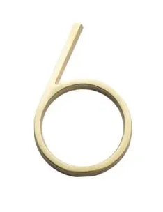 Sure-Loc 5" Floating House Number 6 in Satin Brass finish