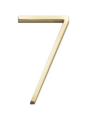 Sure-Loc 5" Floating House Number 7 in Satin Brass finish