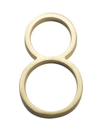 Sure-Loc 5" Floating House Number 8 in Satin Brass finish