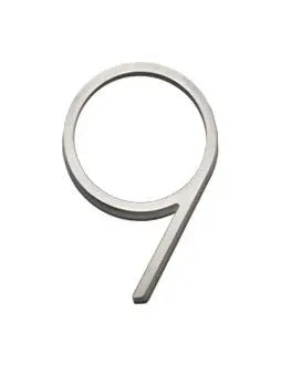 Sure-Loc 5" Floating House Number 9 in Satin Nickel finish