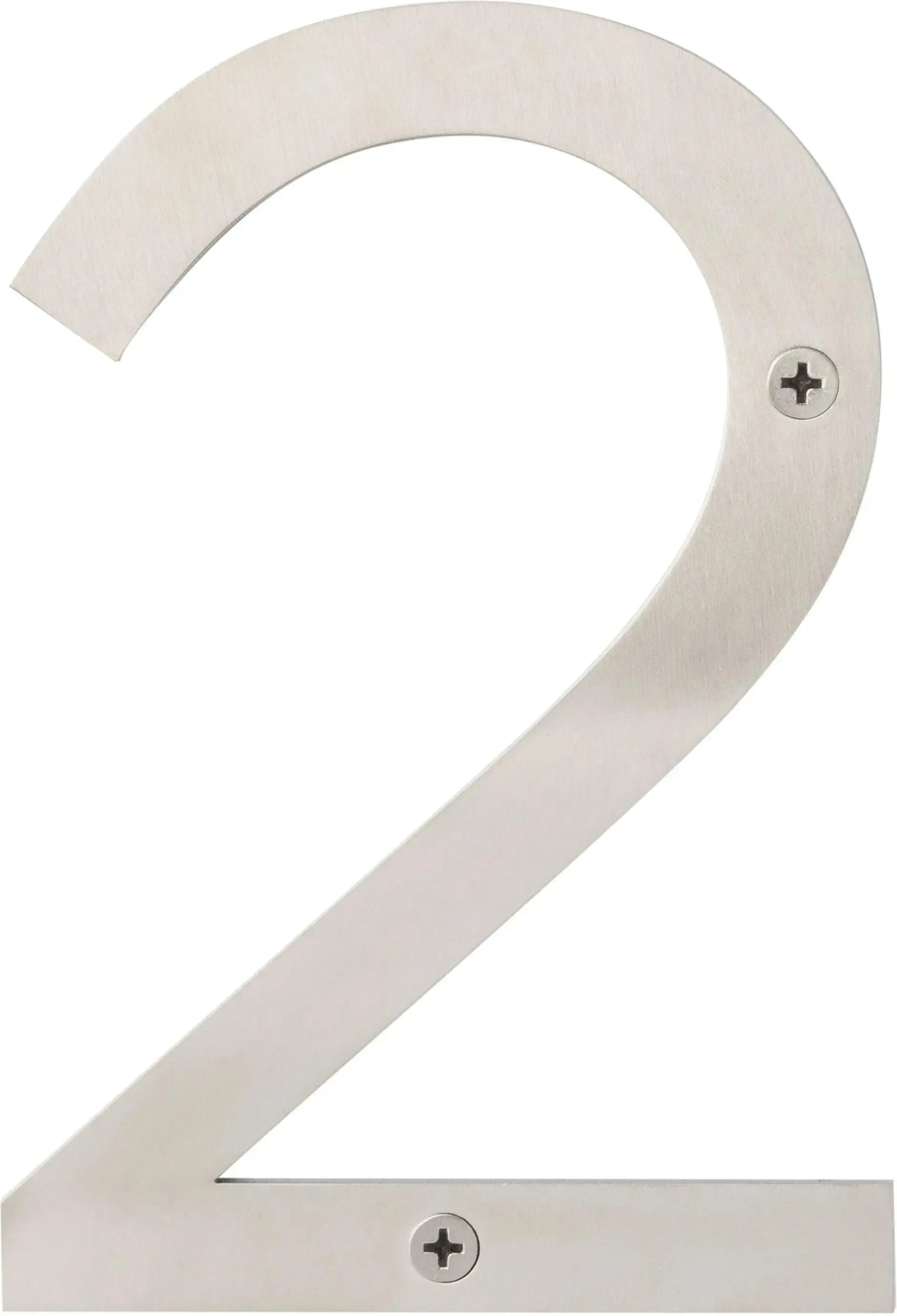 Sure-Loc 6" House Number 2 in Brushed Stainless Steel finish