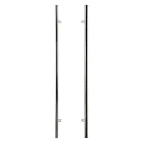 The Sure-Loc 72" Round Long Door Pull, Double-Sided in Polished Chrome finish