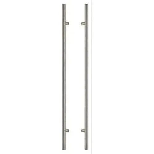 The Sure-Loc 72" Round Long Door Pull, Double-Sided in Satin Stainless Steel finish