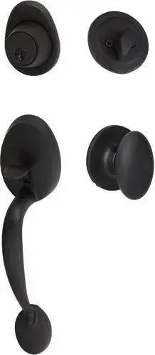 Sure-Loc Alta Handleset With Arapaho Knob Interior Trim in Flat Black finish