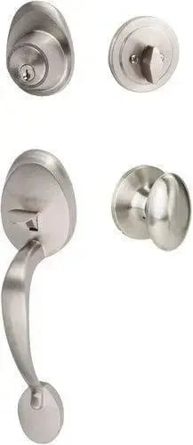 Sure-Loc Alta Handleset With Arapaho Knob Interior Trim Satin Nickel