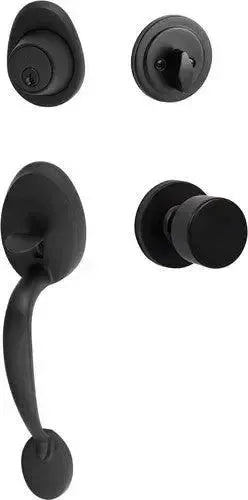 Sure-Loc Alta Handleset With Bergen Round Knob Interior Trim Flat Black