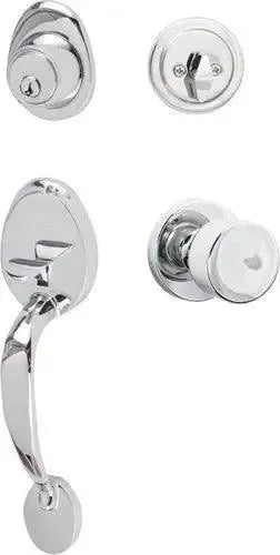 Sure-Loc Alta Handleset With Bergen Round Knob Interior Trim Polished Chrome