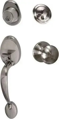 Sure-Loc Alta Handleset With Durango Knob Interior Trim Antique Nickel