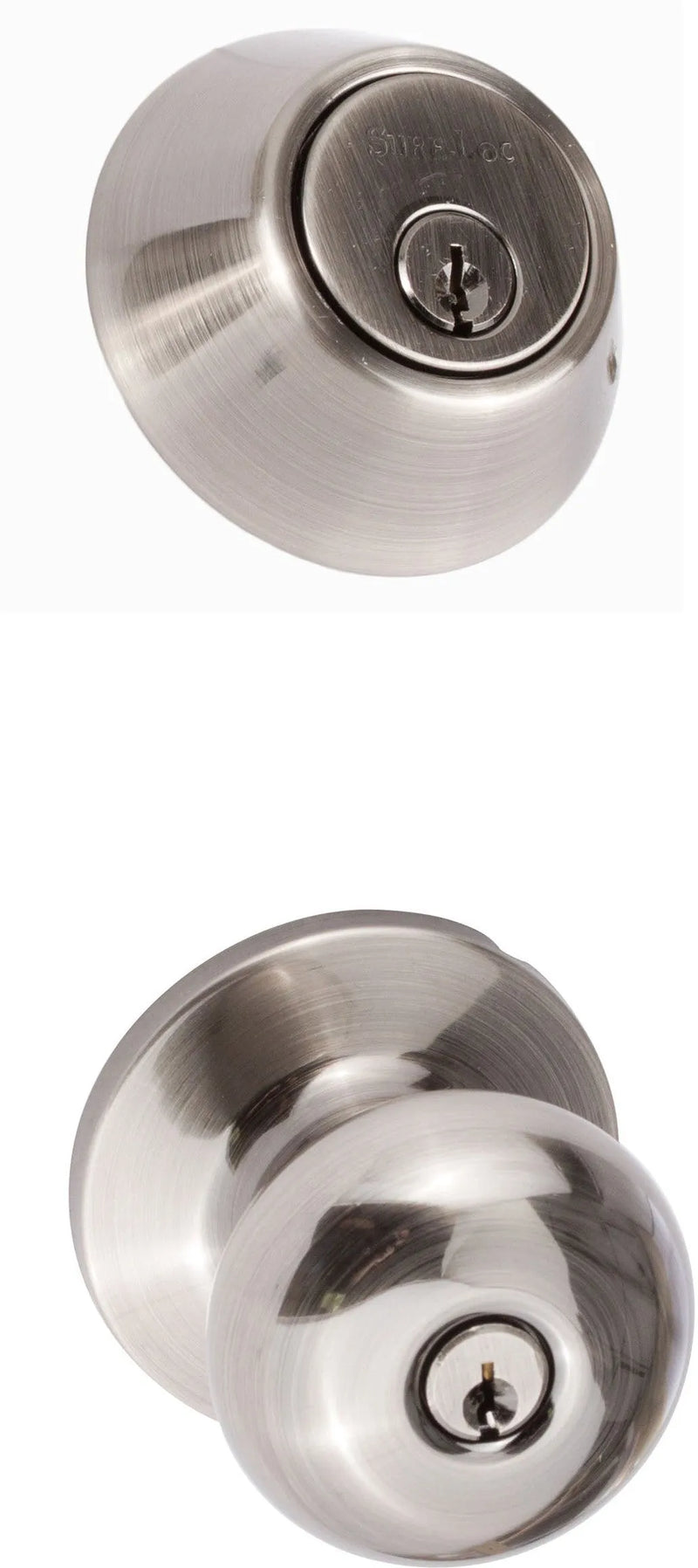 The Sure-Loc Durango Entry Knobset With KA Deadbolt in Antique Nickel finish