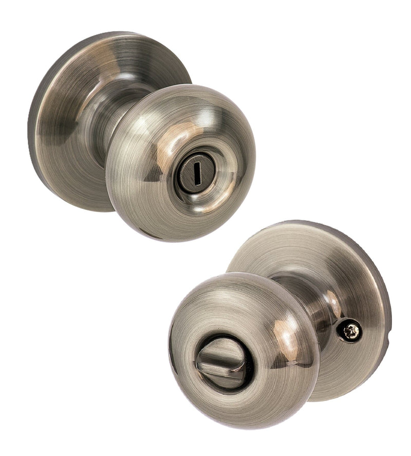 The Sure-Loc Durango Knob with Round Rosette in Antique Nickel finish