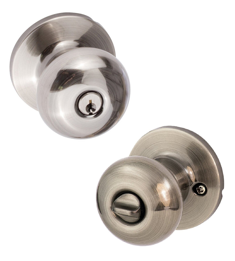 The Sure-Loc Durango Knob with Round Rosette in Antique Nickel finish