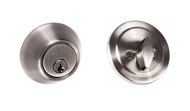 Sure-Loc Single Cylinder Deadbolt in Antique Nickel finish