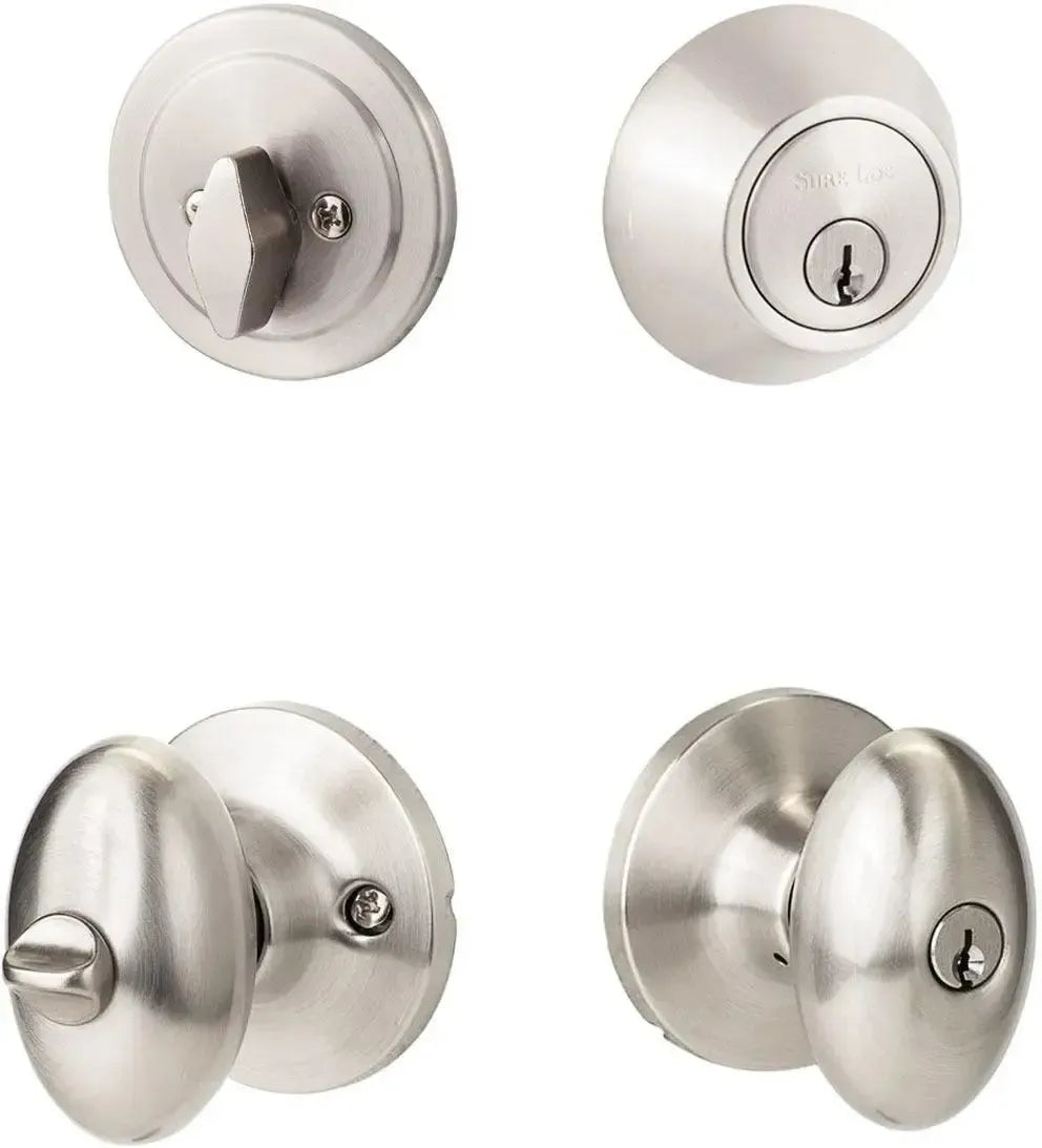 Sure-Loc Arapaho Entry Knobset With KA Deadbolt Satin Nickel