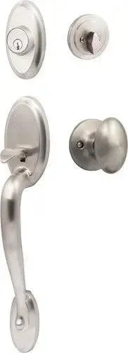 Sure-Loc Aspen Handleset With Arapaho Knob Interior Trim Satin Nickel