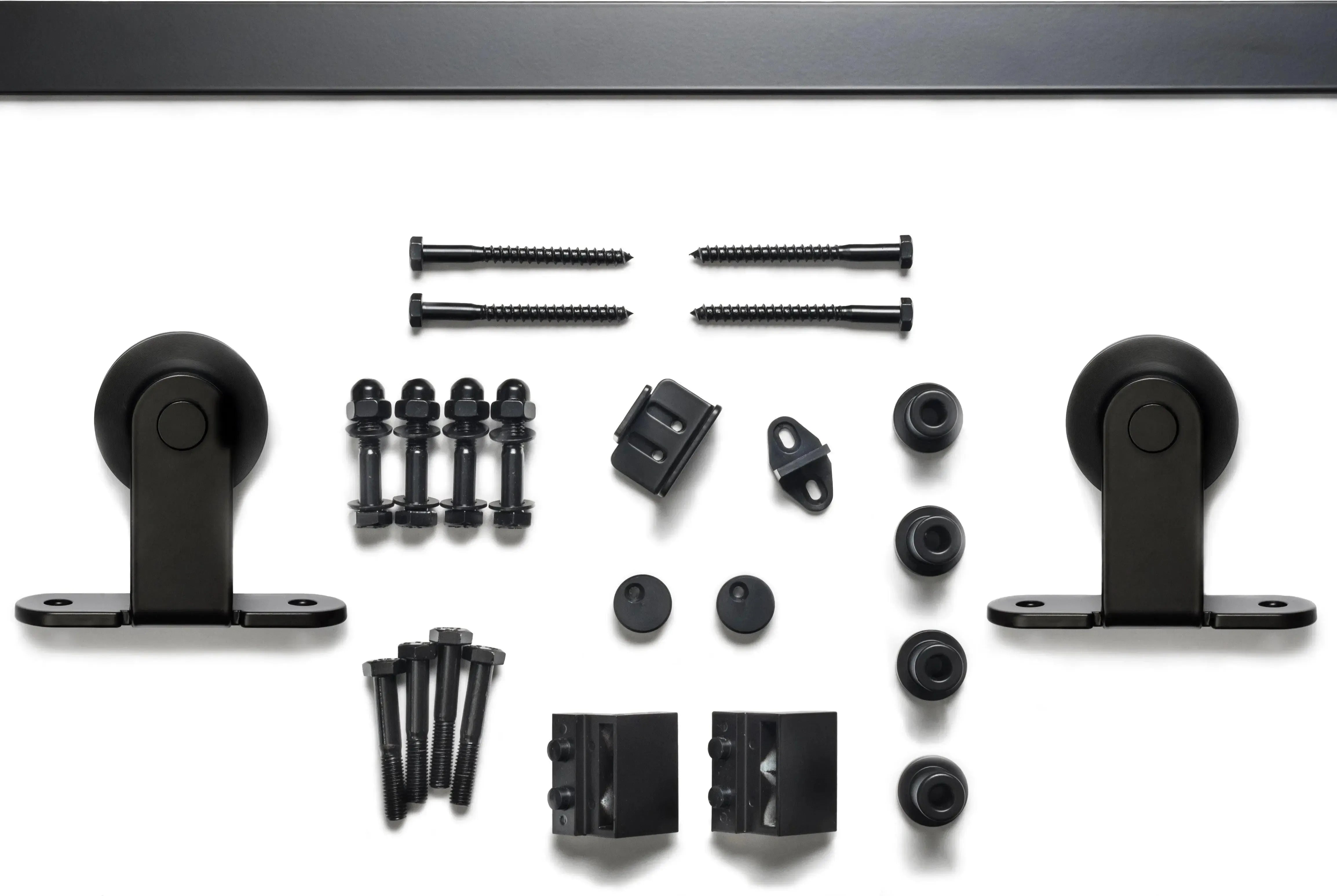 Sure-Loc Barn Door Track System, Top Mounted Roller, 72" Flat Black