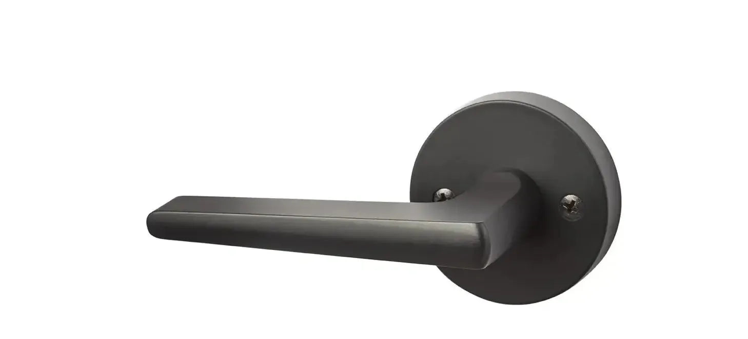 Sure-Loc Basel Lever with Round Rosette in Flat Black finish